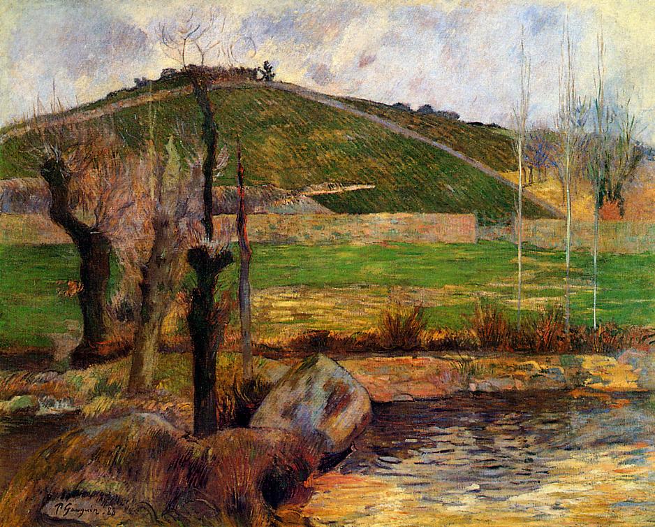 River Aven below Mount Sainte-Marguerite - Paul Gauguin Painting